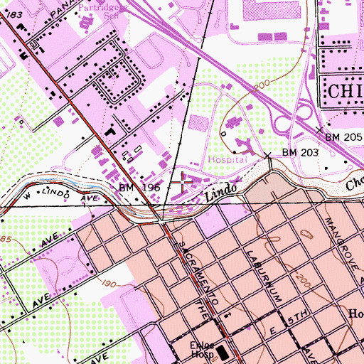 Topographic Map of Enloe Children's Health Center, CA