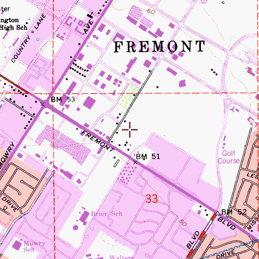 Topographic Map of Fremont Hospital, CA