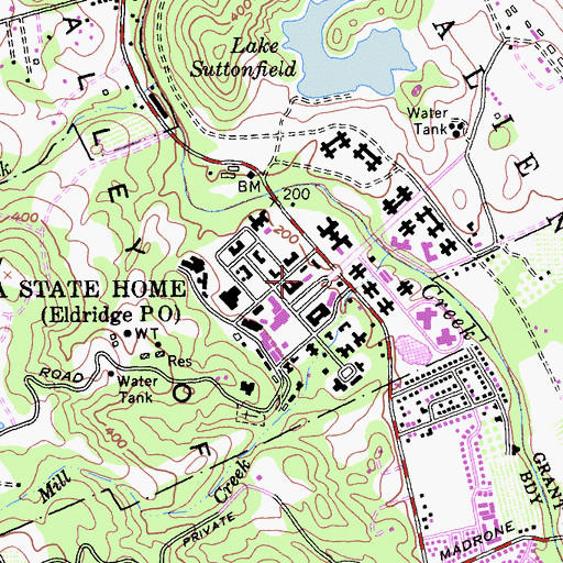 Topographic Map of Sonoma Developmental Center, CA