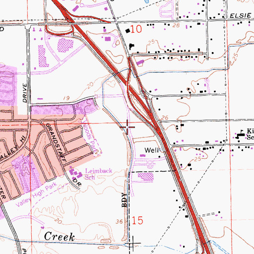 Topographic Map of Sierra Vista Hospital, CA