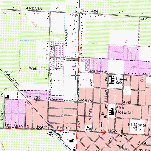 Topographic Map of Alta Family Health Clinic, CA