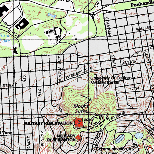 Topographic Map of Langley Porter Psychiatric Institute, CA
