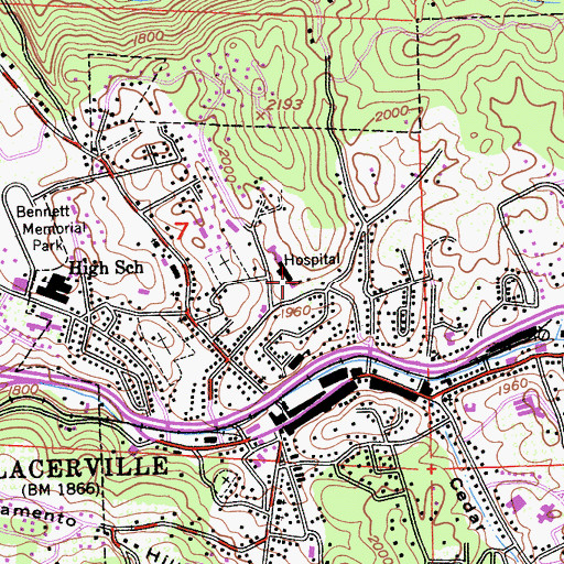 Topographic Map of El Dorado County Psychiatric Health Facility, CA