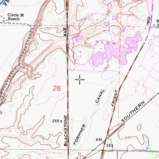 Topographic Map of Fresno Heart and Surgical Hospital, CA