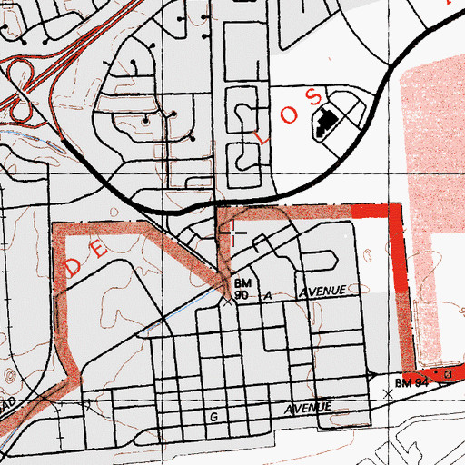 Topographic Map of Sacramento Veterans Affairs Medical Center, CA