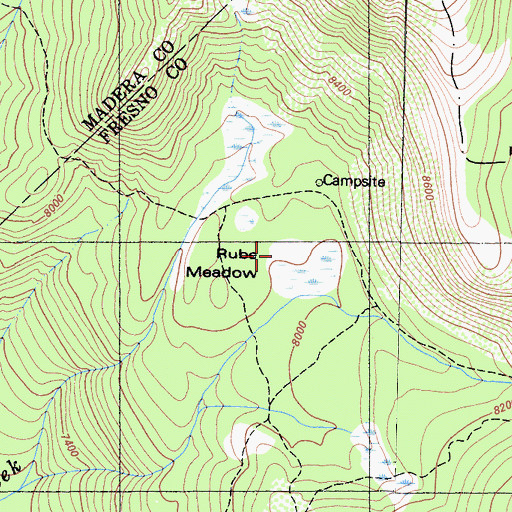 Topographic Map of Rube Meadow, CA
