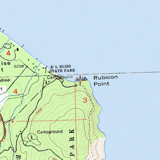 Topographic Map of Rubicon Point, CA
