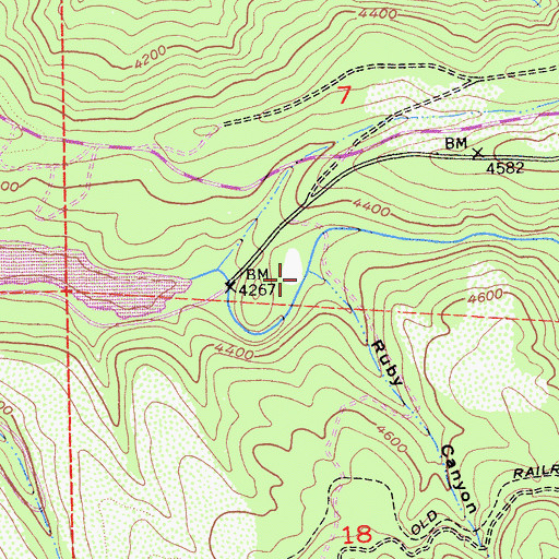 Topographic Map of Ruby Canyon, CA