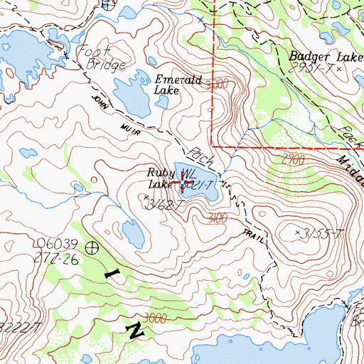 Topographic Map of Ruby Lake, CA