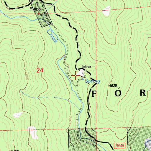 Topographic Map of Ruby Mine, CA