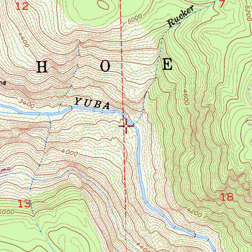 Topographic Map of Rucker Creek, CA