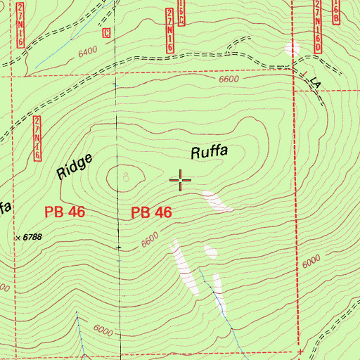 Topographic Map of Ruffa Ridge, CA