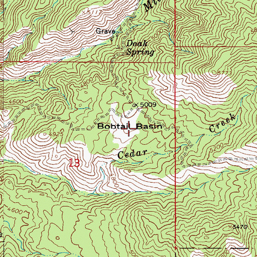 Topographic Map of Bobtail Basin, AZ