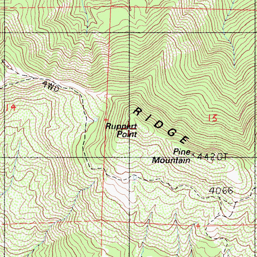 Topographic Map of Ruppert Point, CA