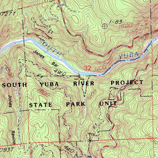 Topographic Map of Rush Creek, CA