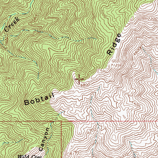 Topographic Map of Bobtail Ridge, AZ