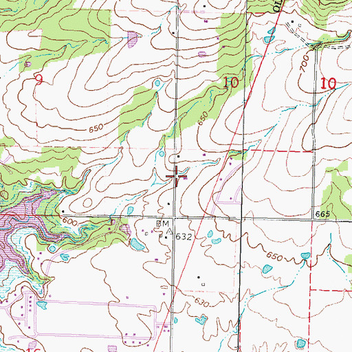 Topographic Map of Texanna Fire Protection Association Station 1 Headquarters, OK