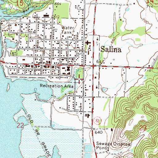 Topographic Map of Salina Fire Department, OK