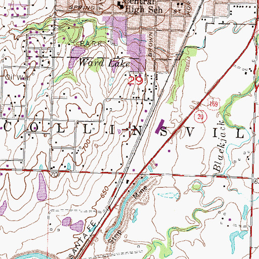 Topographic Map of Collinsville Rural Fire Protection District, OK