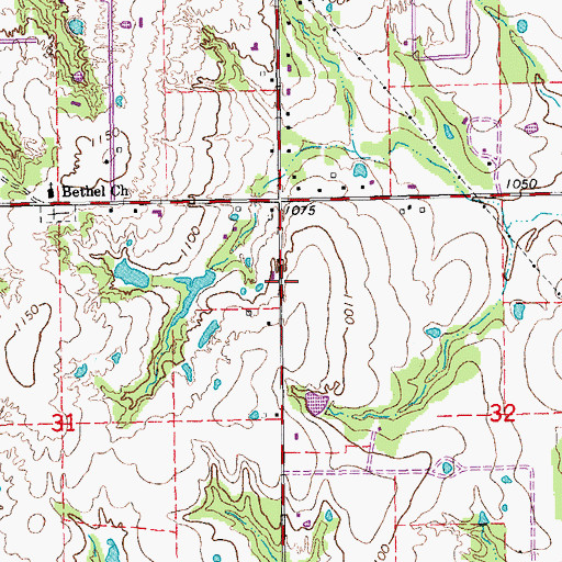 Topographic Map of Bethel Acres Fire Department Station 1, OK