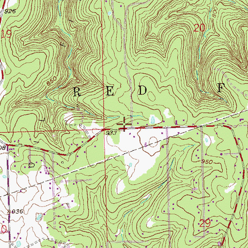 Topographic Map of Keystone Volunteer Fire Department, OK