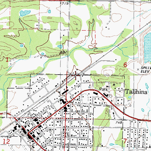 Topographic Map of Talihina Fire Department, OK