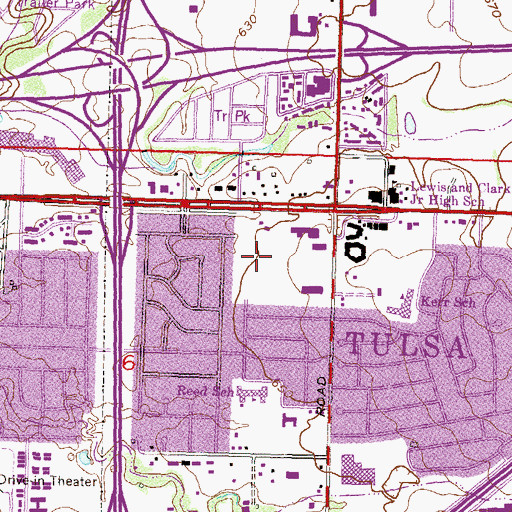 Topographic Map of Tulsa Fire Department Headquarters, OK