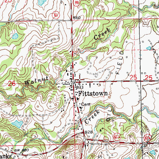 Topographic Map of Fittstown Fire Department, OK