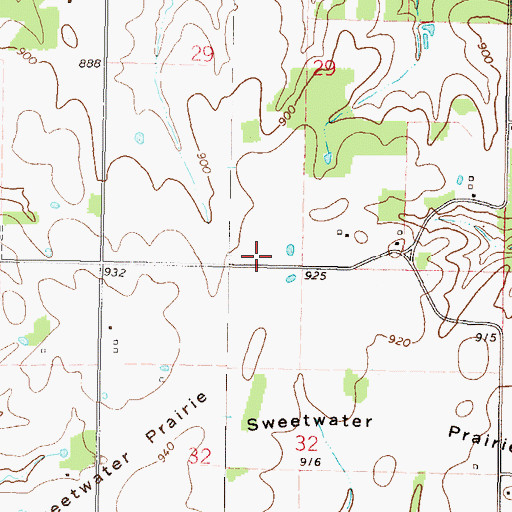 Topographic Map of Zena Volunteer Fire Department Station 1, OK