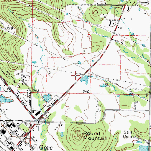 Topographic Map of Gore Fire Department, OK