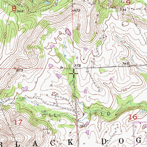 Topographic Map of Osage Hills Volunteer Fire Department, OK