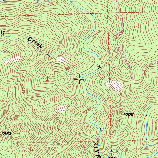 Topographic Map of Russell Creek, CA