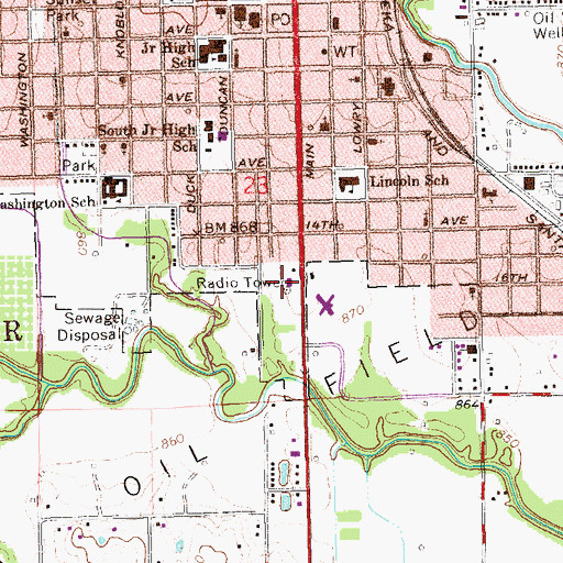 Topographic Map of Stillwater Fire Department Station 1, OK