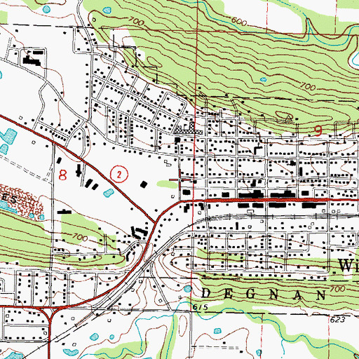 Topographic Map of Wilburton Fire Department, OK