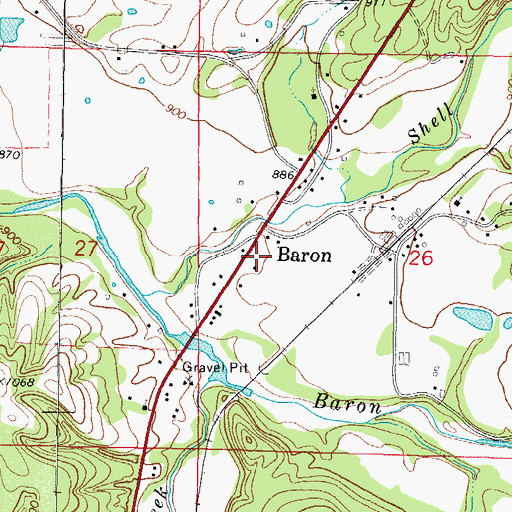 Topographic Map of Mid - County Fire Department, OK