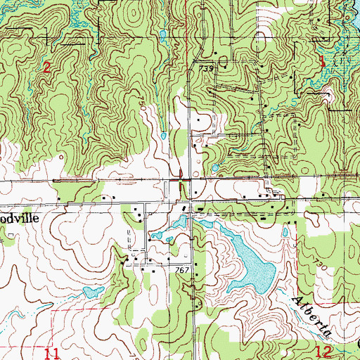 Topographic Map of Texama Fire District, OK