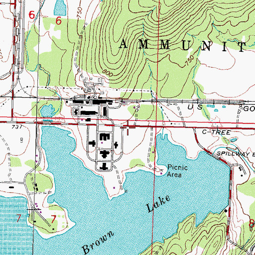 Topographic Map of McAlester Army Ammo Plant Fire Department, OK