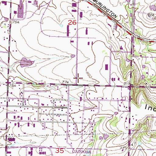 Topographic Map of Catoosa Fire Department Station 2, OK