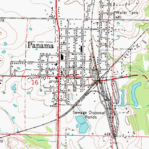 Topographic Map of Panama Fire Department, OK