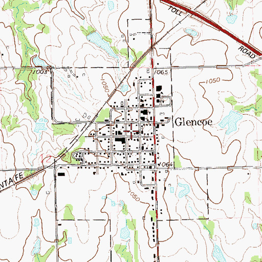 Topographic Map of Glencoe Fire Department, OK
