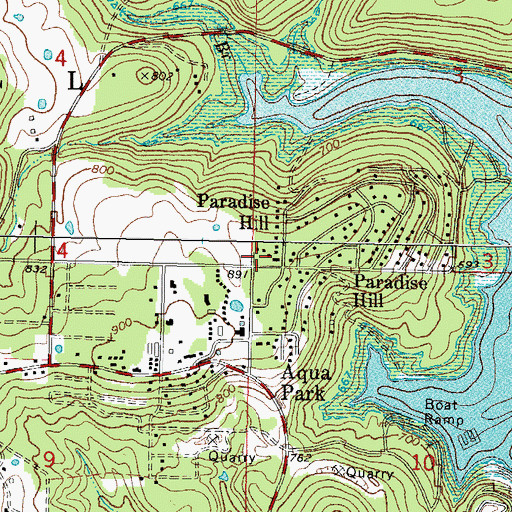 Topographic Map of West Tenkiller Fire Department, OK