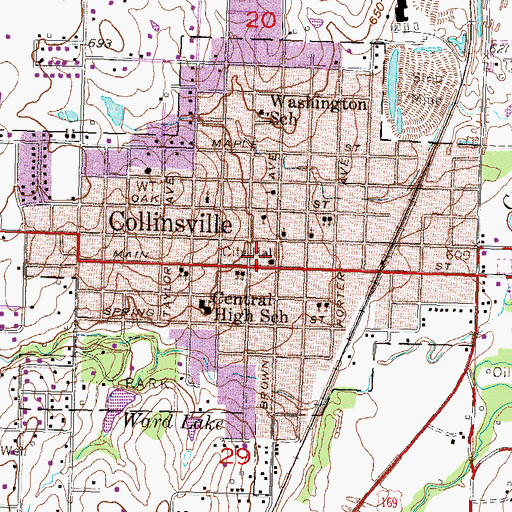 Topographic Map of Collinsville City Fire Department and Emergency Medical Services, OK