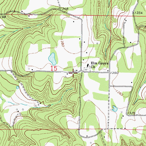 Topographic Map of Tri - Community Volunteer Fire Department, OK