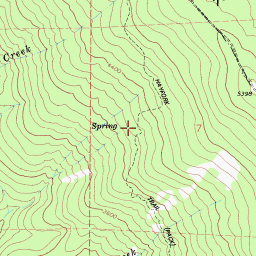 Topographic Map of Ruth Hayfork Trail, CA