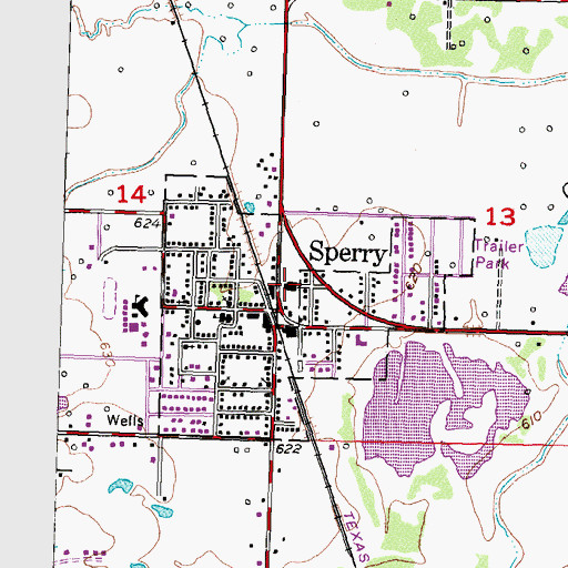 Topographic Map of Sperry Volunteer Fire Department, OK