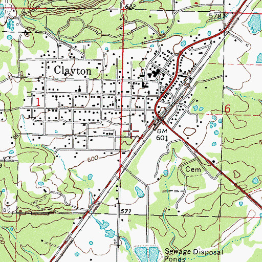 Topographic Map of Clayton Fire Department, OK