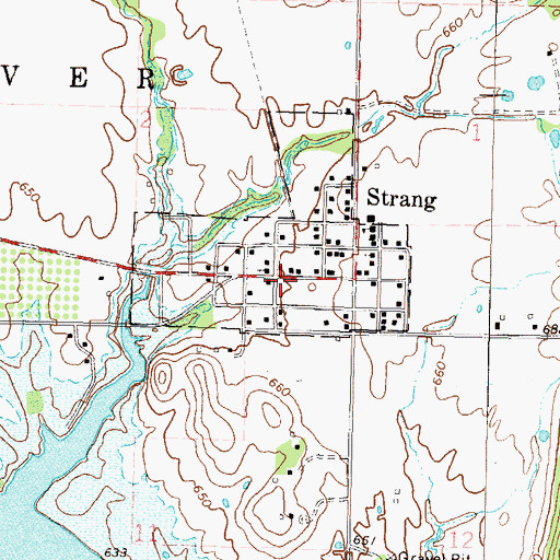 Topographic Map of Strang Fire Department, OK