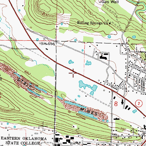 Topographic Map of Oklahoma Forestry Wilburton, OK