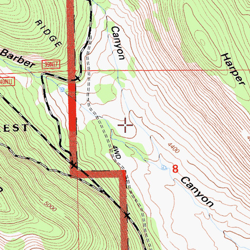 Topographic Map of Ryan Canyon, CA