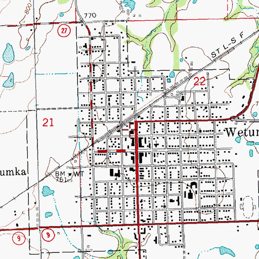 Topographic Map of Wetumka Fire Department, OK